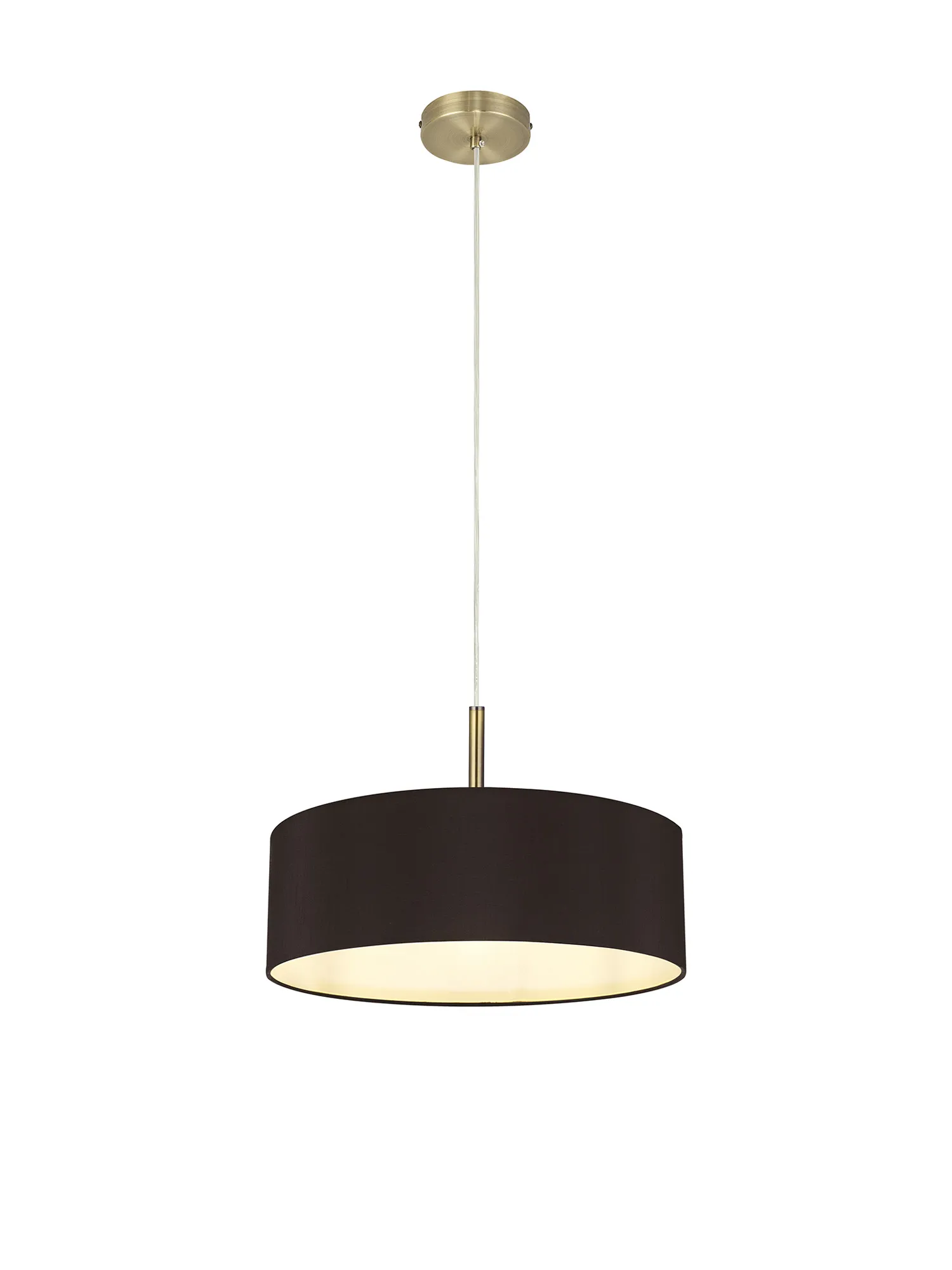 Baymont 45cm 3 Light Pendant Antique Brass, Black/White DK0707  Deco Baymont AB BL